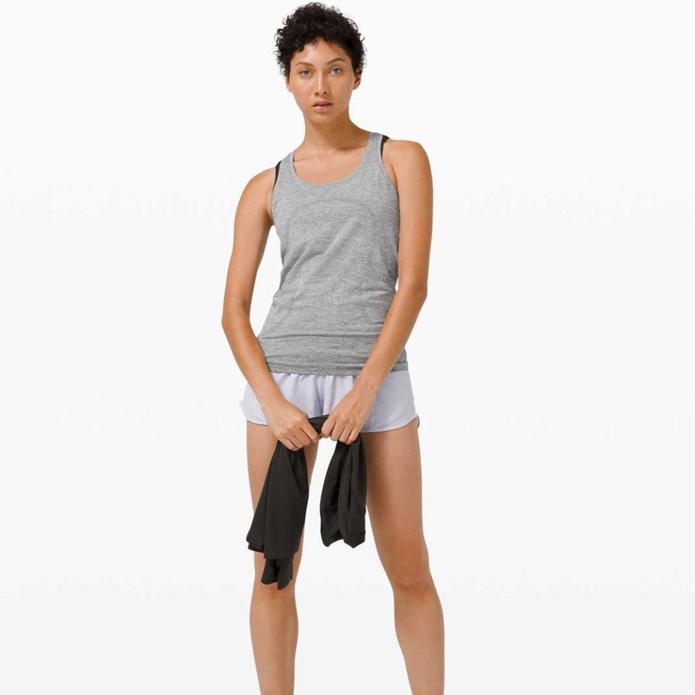 lululemon swiftly tech racerback tank 2.0 in slate/white